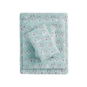 Aqua Llama Face Sheet Set- Intelligent Design - Size Full